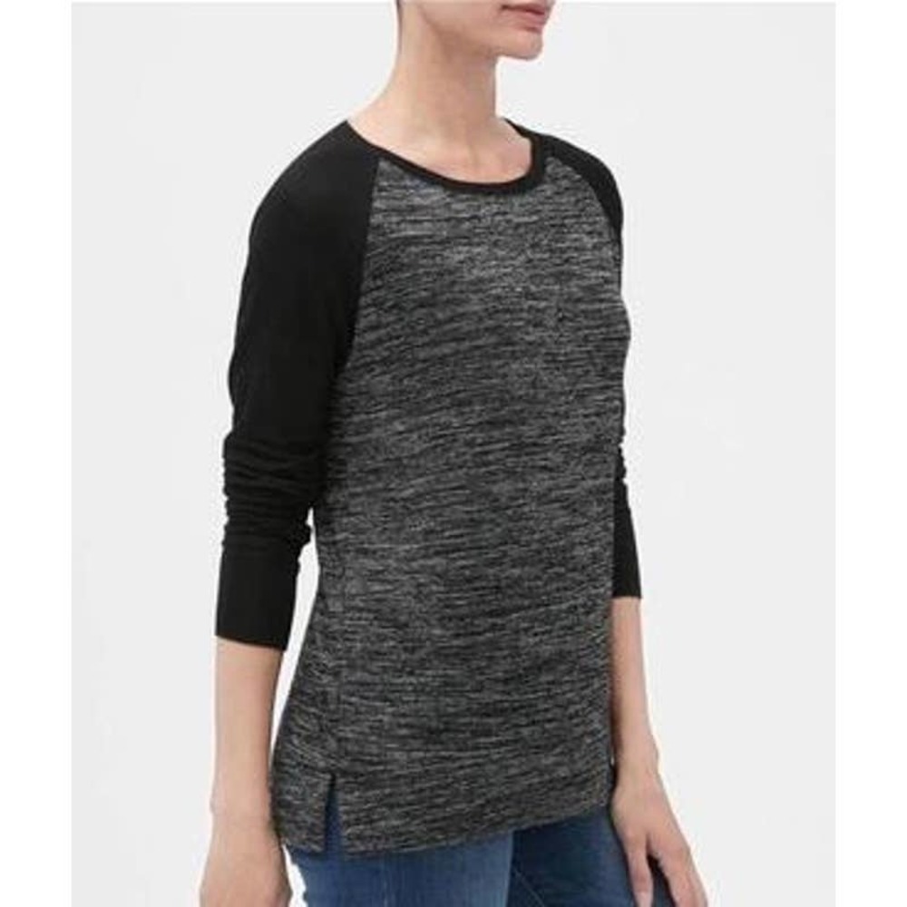 Gap Black Gray Color Block Pullover Knit Sweater Size XS